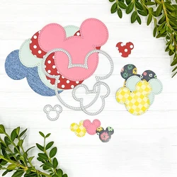 3PCS Stitched Mouse Ears Cutting Dies Layered Die Cuts For DIY Scrapbooking Embossing Paper Cards Crafts Making