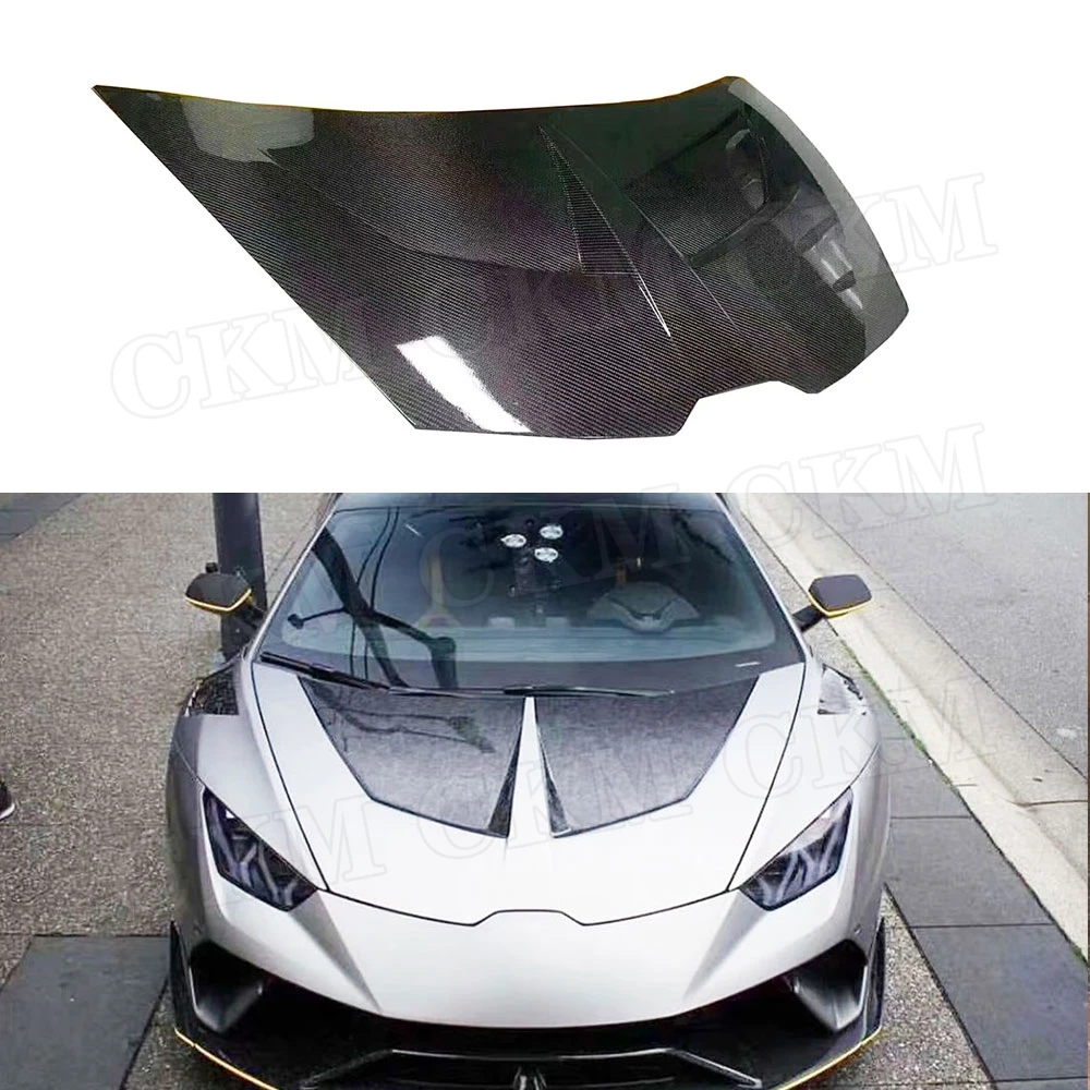 

Carbon Fiber Material Front Bumper Engine Hood Body Kits For Lamborghini Huracan LP580 LP610 1016 Style 2014-2019