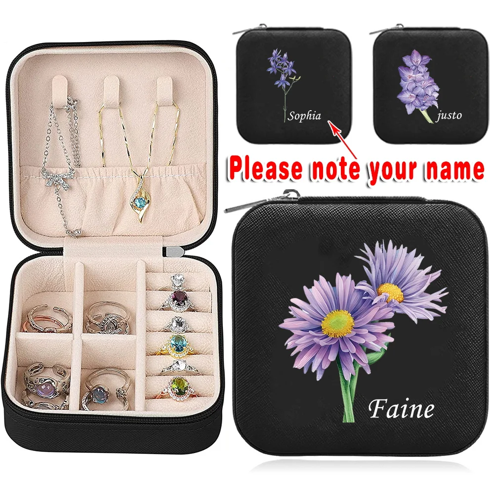 

Дорожная шкатулка для драгоценностей, кожаная шкатулка для хранения на молнии, портативная шкатулка для драгоценностей, шкатулка для хранения ювелирных изделий