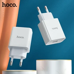 Hoco USB Charger Travel EU Plug 2A Fast Charging Adapter For iPhone 11 12 7 8 Mobile Phone Charger with Cable For Samsung Xiaomi