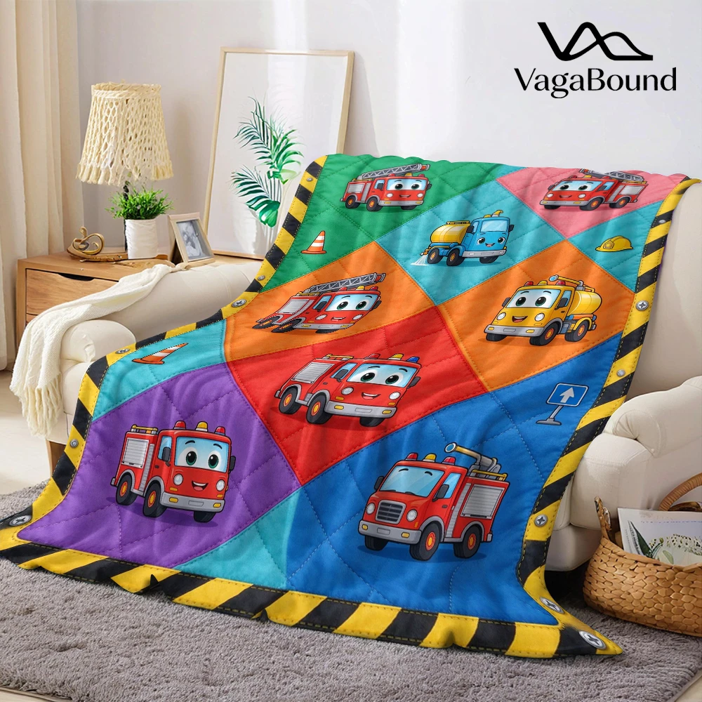 Fire Water Diamond Grid Flannel Blanket Perfect for Sofa Office Bed Travel Sleep Read Relax Camping Four Season Use