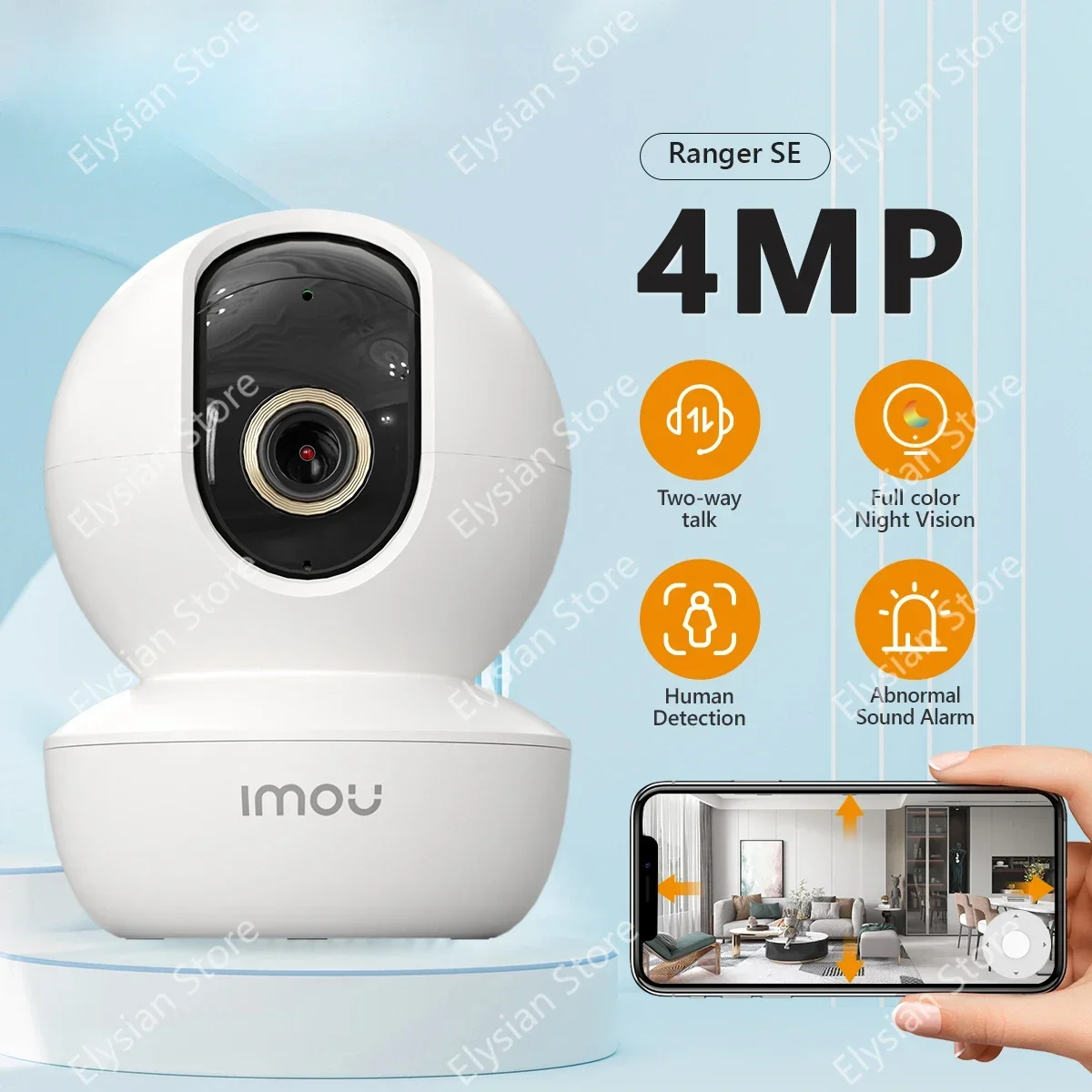 

IMOU Ranger SE 4MP 4X Digital Zoom AI Human Detect Camera Baby Security Surveillance Wireless ip CCTV Indoor 4MP Camera