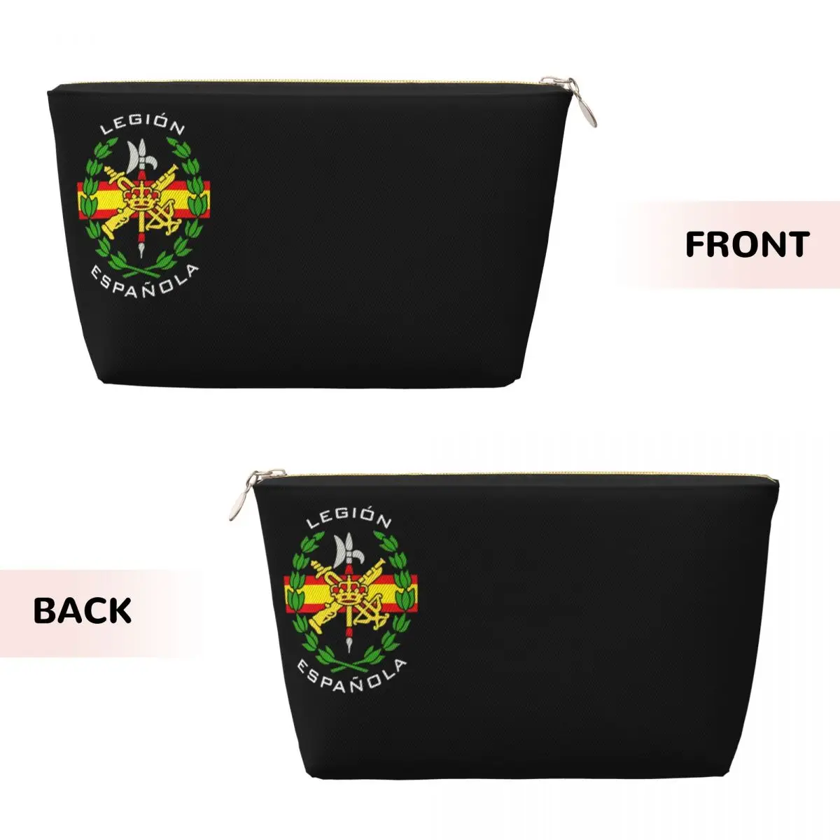 Custom Spanish Legion Cosmetic Bag Women Cute Large Capacity Spain Coat of Arms Makeup Case Beauty Storage Toiletry Bags