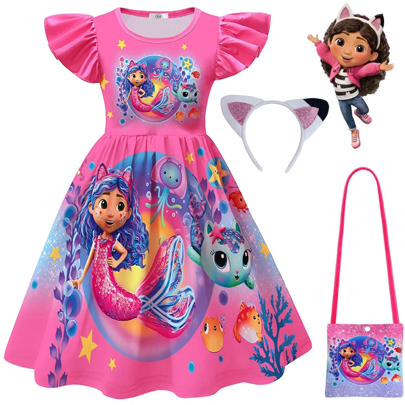 

Gabby's Dollhouse Cartoon Kids Cosplay Costume Fashion Gabby Cat Girls Princess Dresses For Birthday Halloween Christmas Costume