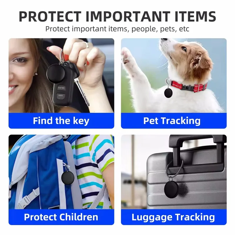 B03B-Mini Gps Tracking Device Bluetooth Kids Anti-Lost Smart Keychain Finder Locator Tag Alarm Reminder Work With Find My A