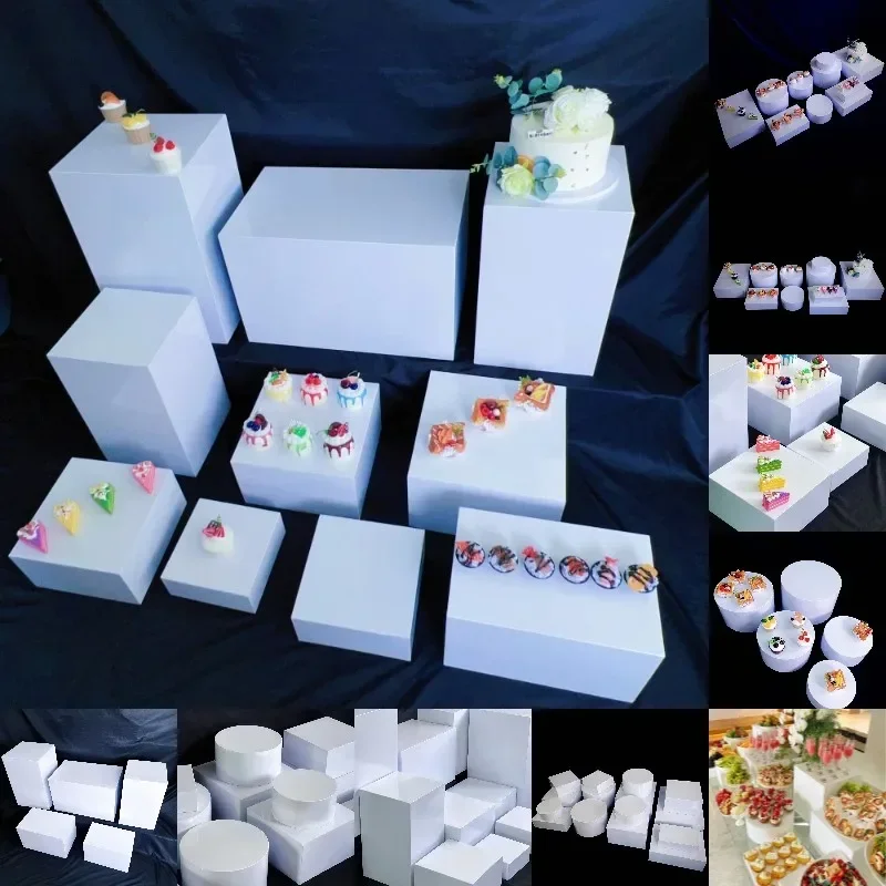 Event Candy Bar Column Riser, Buffet Plates Stand, Feast, Dessert, Cake, Fruit, Cookies, Drinks, Cupcake, Table Centerpieces Rac