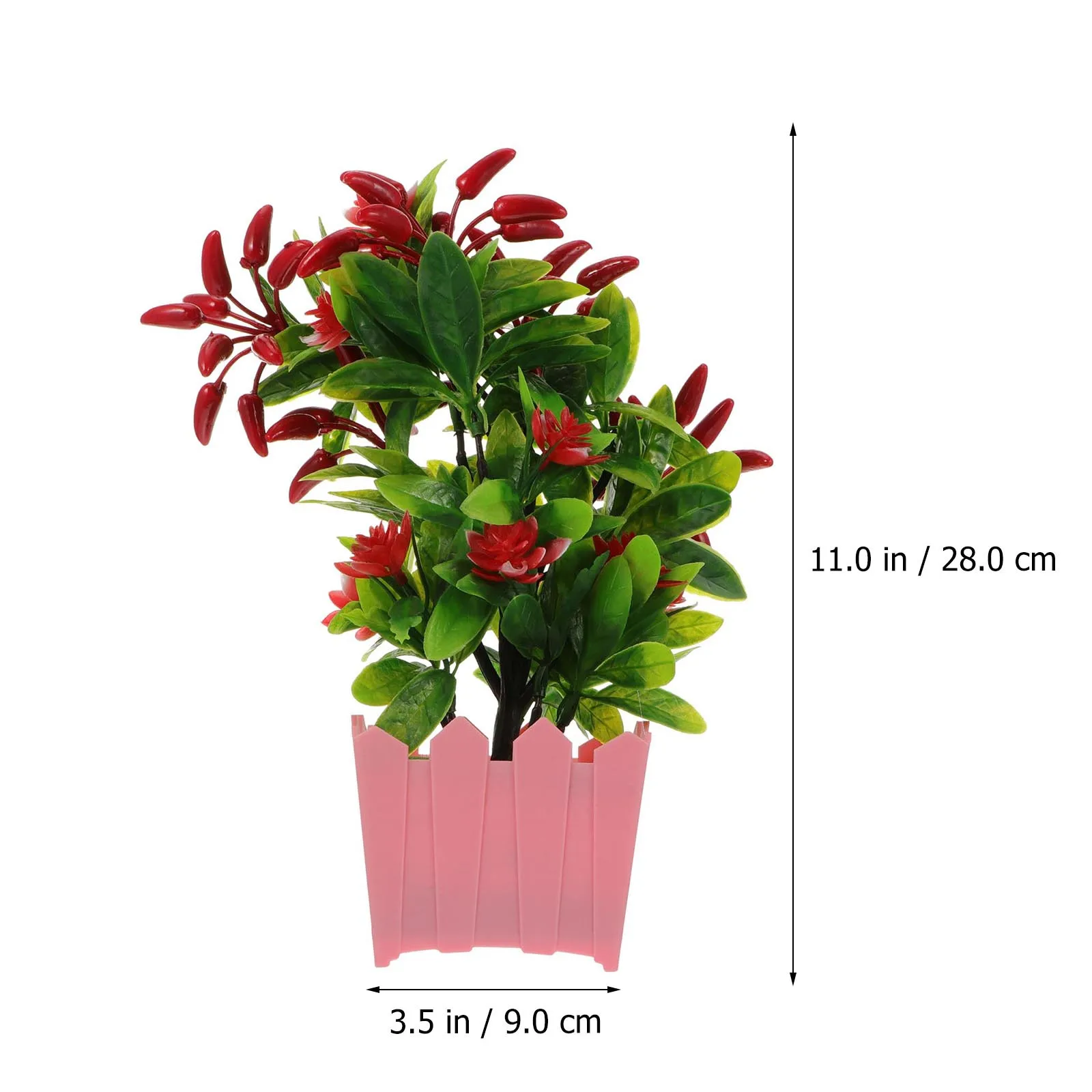 1 قطعة محاكاة الفلفل الحار بوعاء زخرفة نبات الفلفل الاصطناعي ديكور للمنزل مكتب سطح المكتب داخلي البلاستيك الفلفل الحار الزهرية وهمية #2