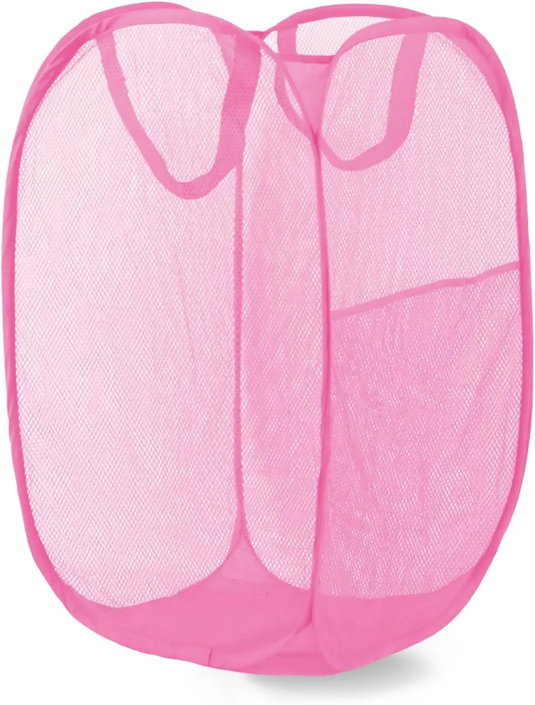 

Up Laundry Hamper, Mesh Laundry Basket Collapsible, Foldable Hamper for Travel and Storage (Pink)