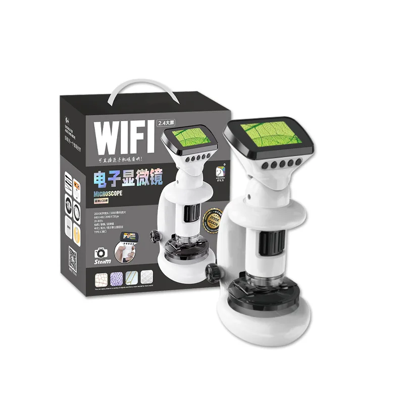 Children's Microscope Multifunctional Intelligent Wifi Electronic Microscope with Display Screen for Student Education