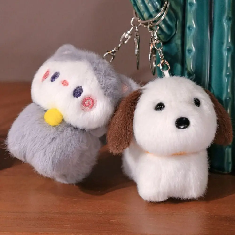 Backpack Decor PP Cotton Capybara Plush Pendant Korean Style Cartoon Kitten Doll keychain Cute 10cm Puppy Plush Toy Ornaments