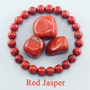 Piedra natural genuina 5a Red Jasper Oración Pulseras de cuentas Mujeres Menos Meditación Rosario Braceletas Meditación de yoga Joyería 10 mejores pulseras con cuentas rojas de ventas - №4