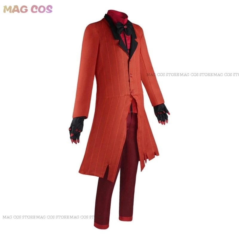 Hazbin Cosplay Hotel ALASTOR Uniforme ALASTOR Costume Cosplay Parrucca Radio Demone Abito Rosso Uomo Donna Halloween Party Costume Set di Bambole