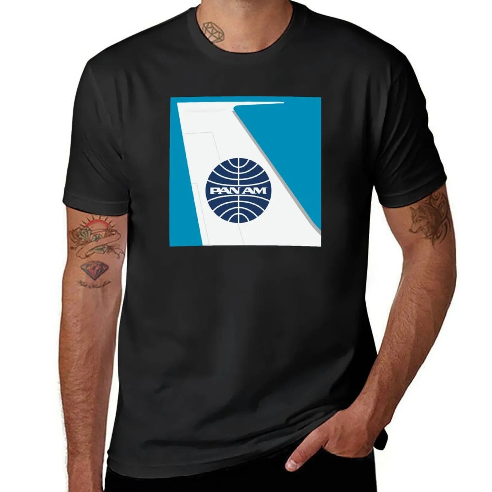 Pan Am Pan American Airways Tail Fin T-Shirt summer tops Short sleeve tee plain mens graphic t-shirts hip hop