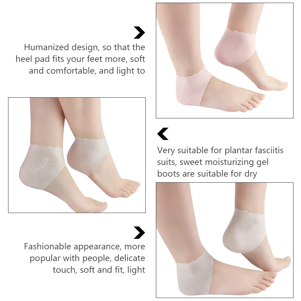

2Pairs Heel Protective Covers Premium Sebs Material Compression Heel Support Cushions Pain Relieving Pads for Foot Discomfort