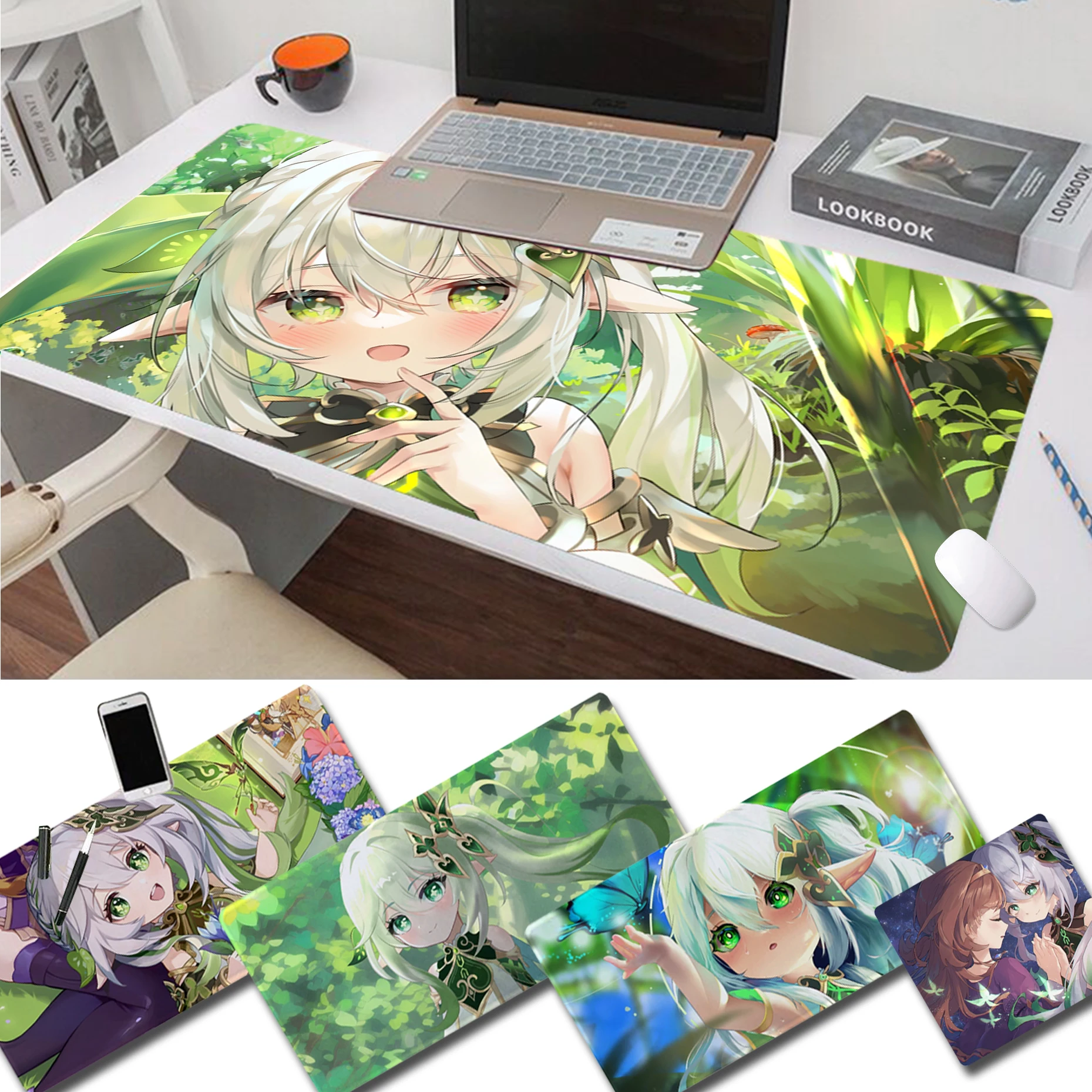 

Nahida Genshin Impact Mousepad Funny Unique Desktop Pad Game Mousepad Size For Large Edge Locking Game Keyboard Pad