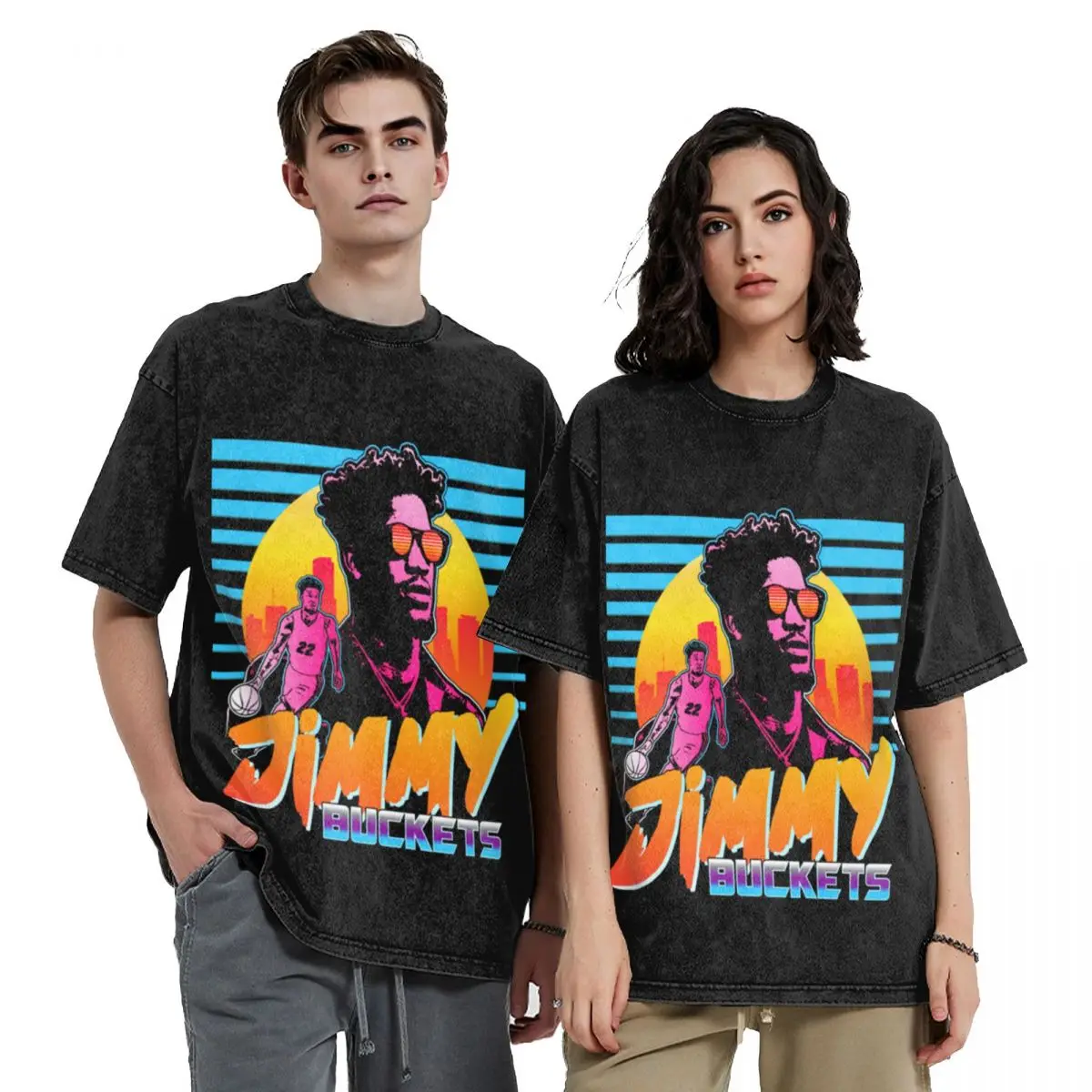 Jimmy Buckets Miami Outrun Style Graphic T-Shirt T-Shirt customs design your own blue archive t shirts men