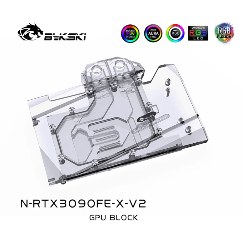 Imagem -03 - Bykski Uso Bloco de Água para Nvidia Rtx3090 Fundador Edição Gpu Cartão Bloco Cobre Caber 3090 fe Placa Vídeo Backplate A-rgb Rura