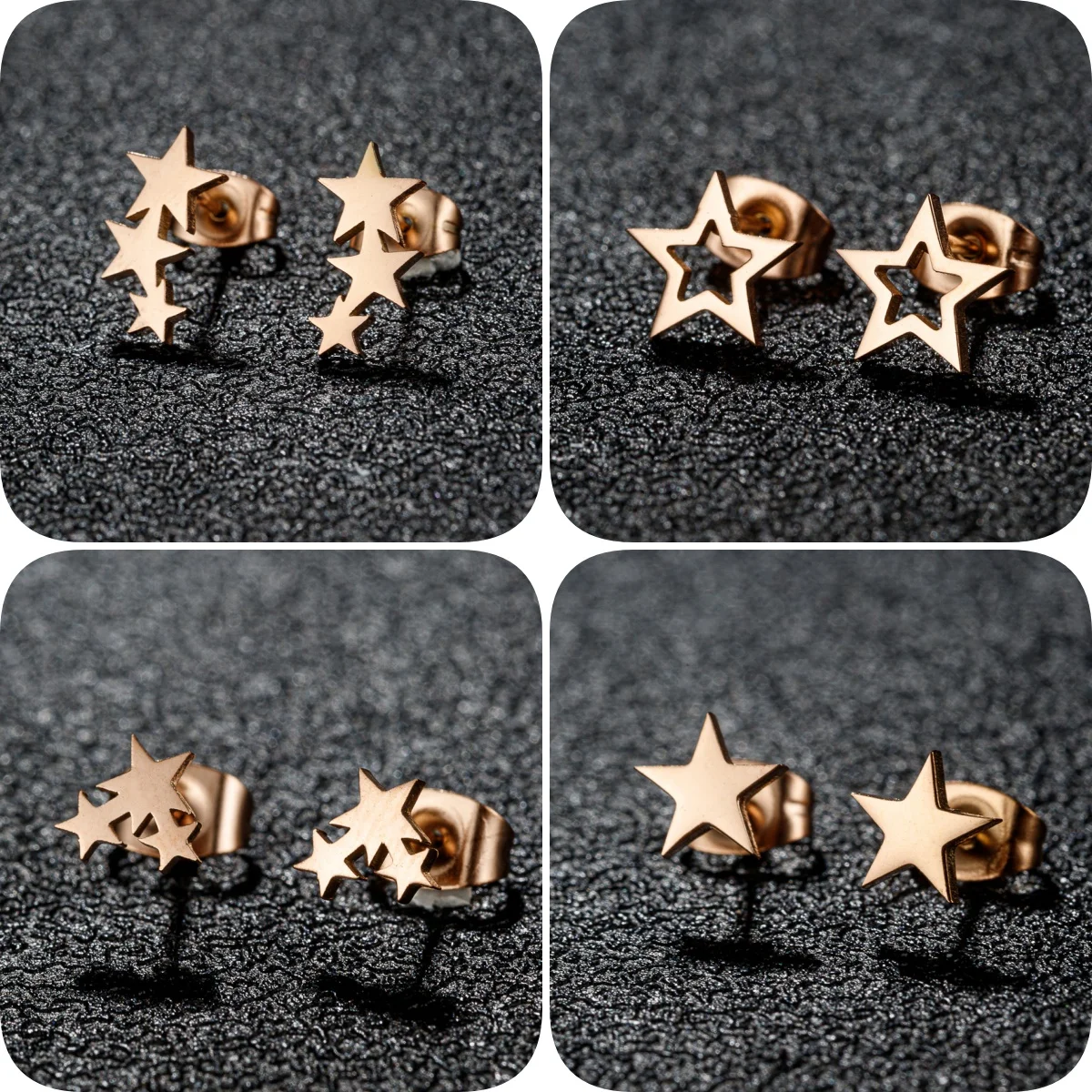 2026 New Arrival Star Moon Stud Earrings Minimalist Stainless Steel Cartilage Earring for Women Mini Jewelry Hypoallergenic Gift