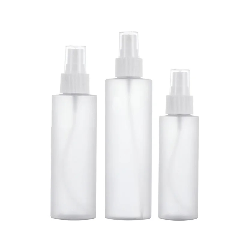 

25Pcs Refillable Bottle White Mist Spray Press Pump Portable 100ML 150ml 120ML Empty Cosmetic Packaging Frosted Plastic Bottles