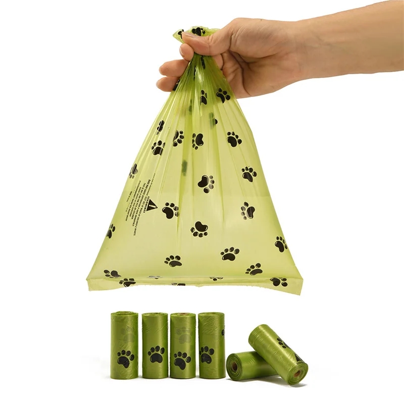 

5 Rolls Biodegradable Dog Poop Bag Disposable Pet Waste Bags Outdoor Home Clean Garbage Bag For Cat Dog Pet Supplies 15bags/roll