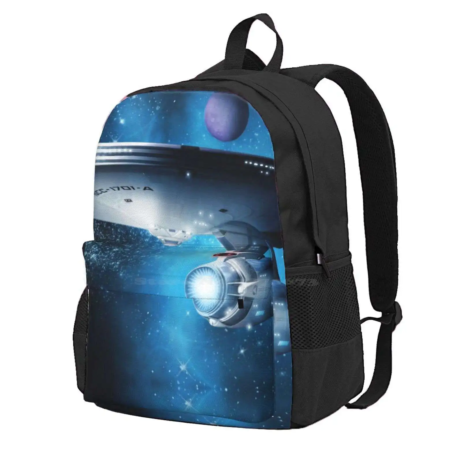 Enterprise A - Where Silence Has Lease Hot Sale Schoolbag Backpack Fashion Bags Star Rbpartnerprogram Sci Fi Geeky Film Tvshow