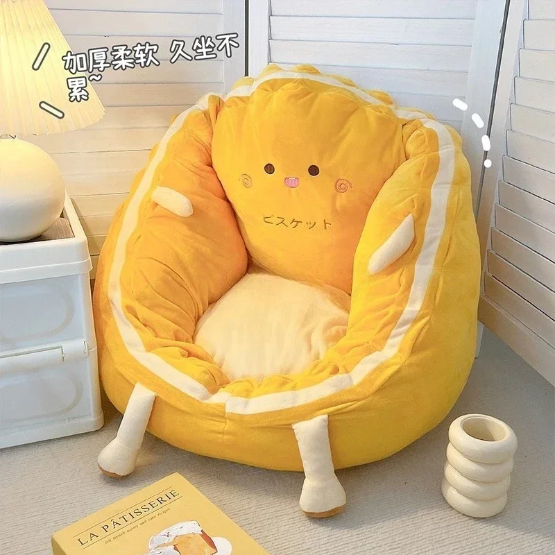 Lazy sofa reclining and sleeping nest chair girls cute bedroom single seat cushion small chair three people solid wood living