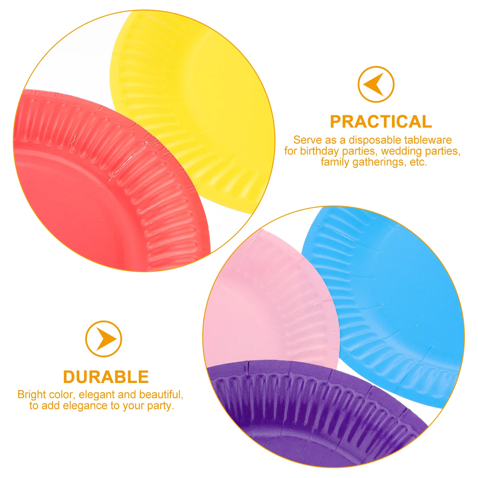 50 Pcs Paper Plates Disposable Tray Birthday Cake Celebration Party Wedding Platter Decorations Child