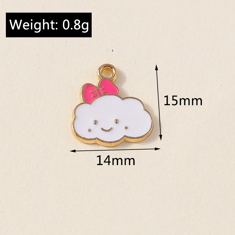 20 Stück niedliche Emaille-Regenbogen-Wolken-Charms-Anhänger für Schmuckherstellung, Halsketten, Ohrringe, Armbänder, Zubehör, DIY-Bastelbedarf – Detail 15
