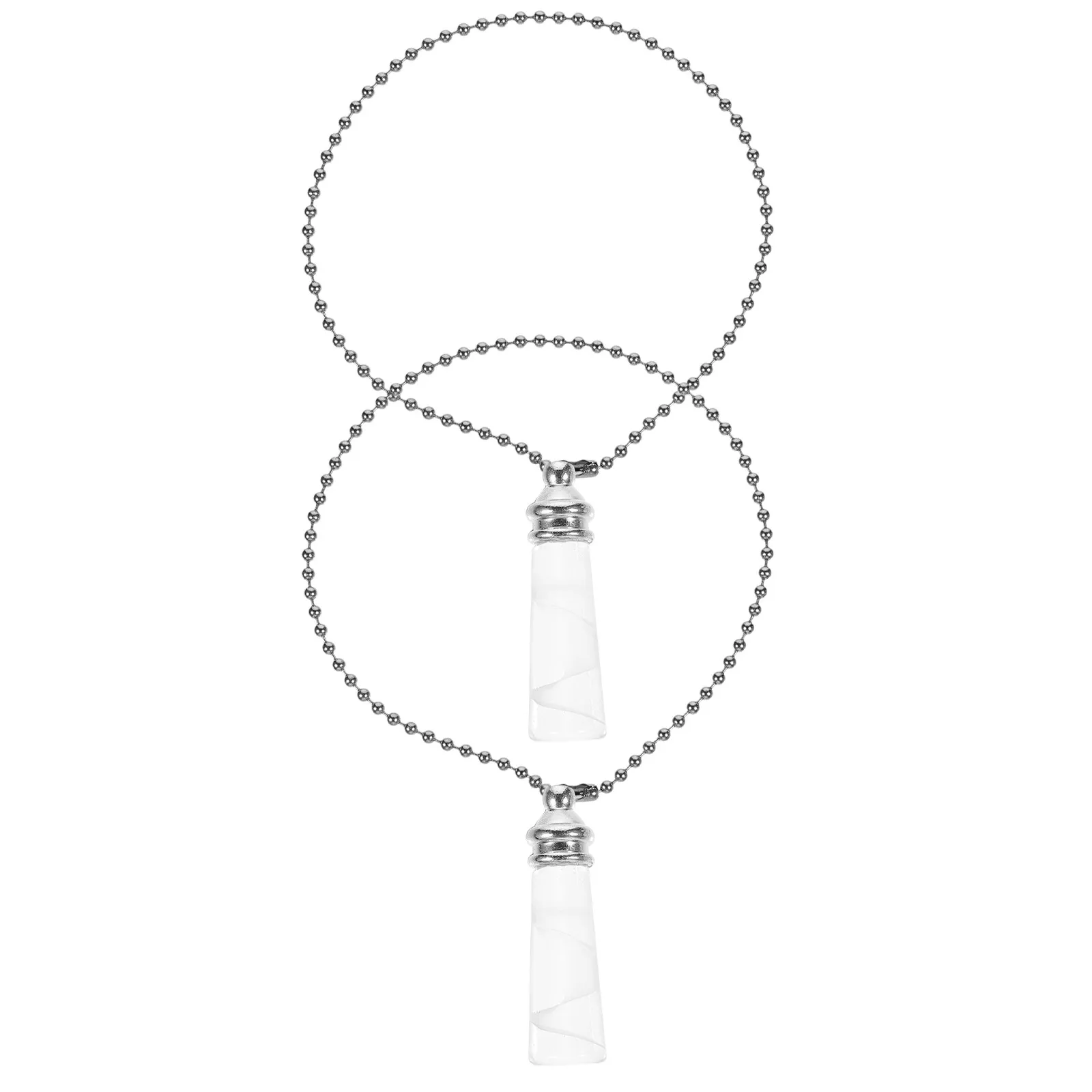 

2Pcs Fan Pull Chain Pendant Glass Column Ceiling Light Extension Replacement Pull Chain Extender Decorative Home Lighting Charm