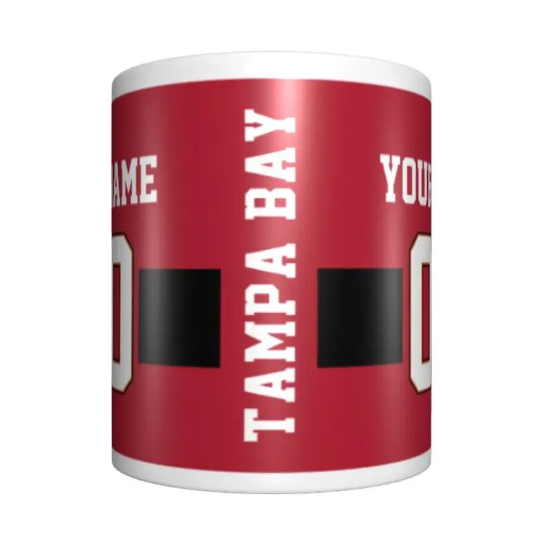 Custom Tampa Bay Name & Number Football Coffee Mug for Football Fan,Football Gifts for Football Fan Son Grandson Friend Coworker