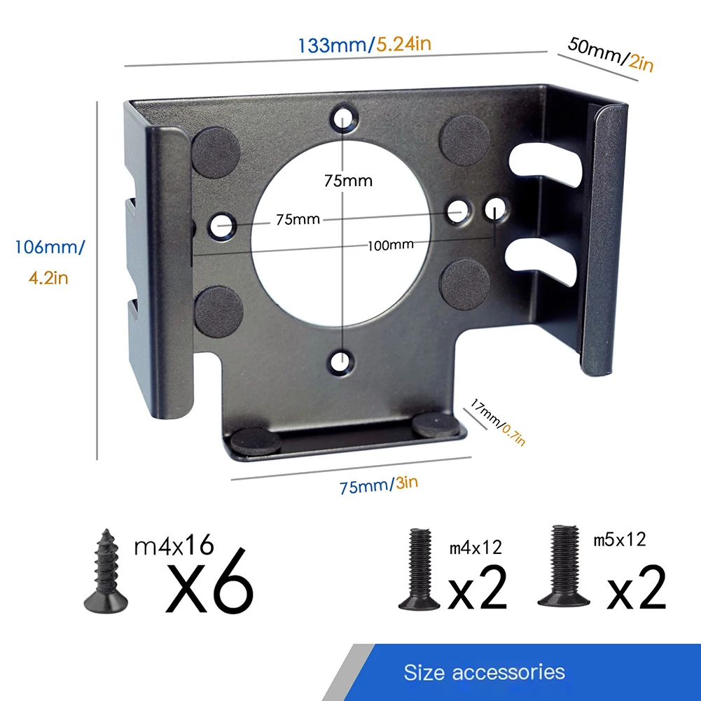 ABZW 2Pcs Under Desk Stand For Mac Mini M4 Pro Desktop Computer Metal Mount Holder Behind For Mac Mini M4 Pro PC