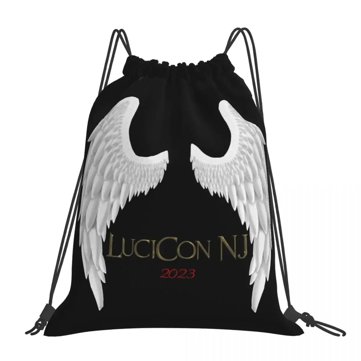 

LuciCon NJ Wings Backpacks Casual Portable Drawstring Bags Drawstring Bundle Pocket Sports Bag Book Bags For Man Woman Students