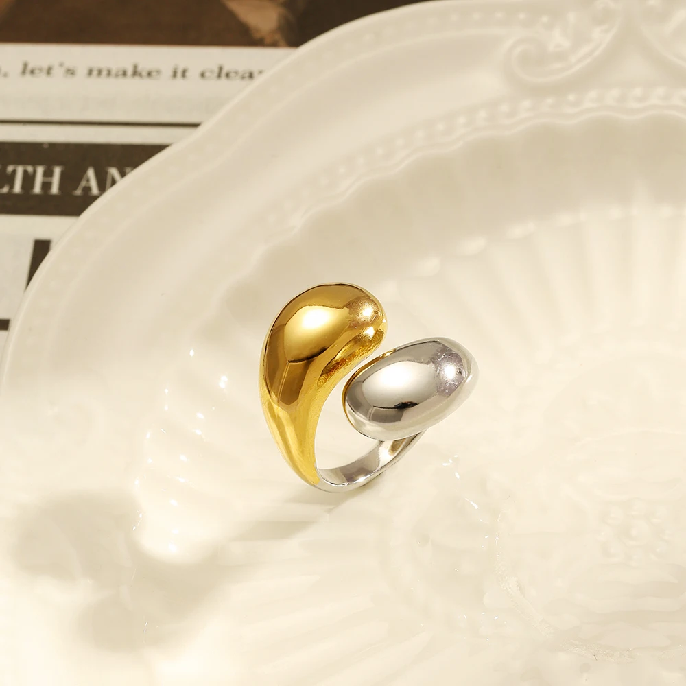 

MsKyra Stainless Steel Rings Plated 18k Gold Color Simple Geometry Waterproof Daily Rings For Women Premium Gift