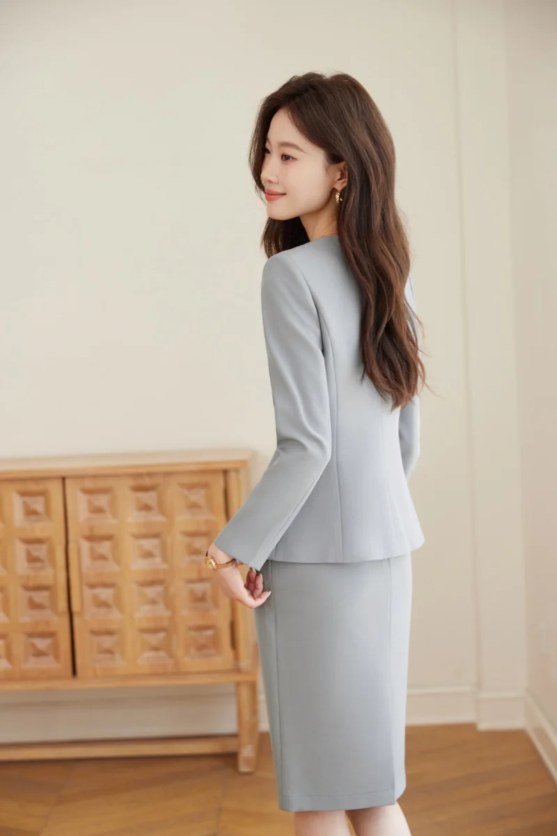 Roupas femininas profissionais da moda, saia + blazer de duas peças de alta qualidade. Fino e confortável, requintado e elegante