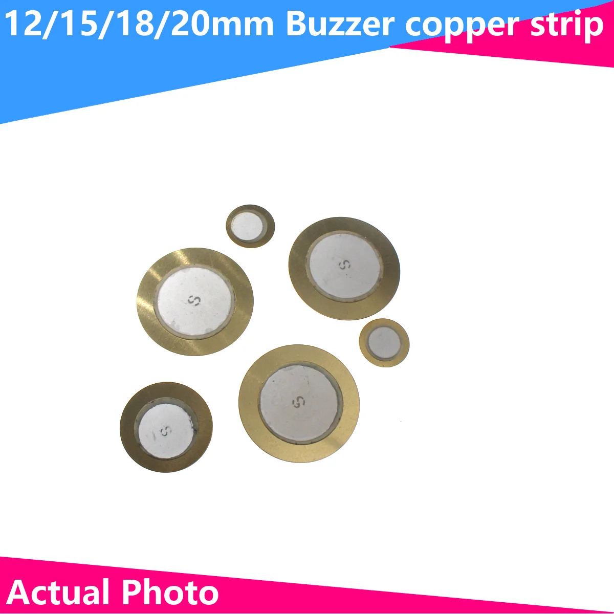 20PCS 12MM 15MM 20MM Piezoelectric Piezo Elements Buzzer Sounder Sensor Trigger Drum Disc Copper Piezo Speaker