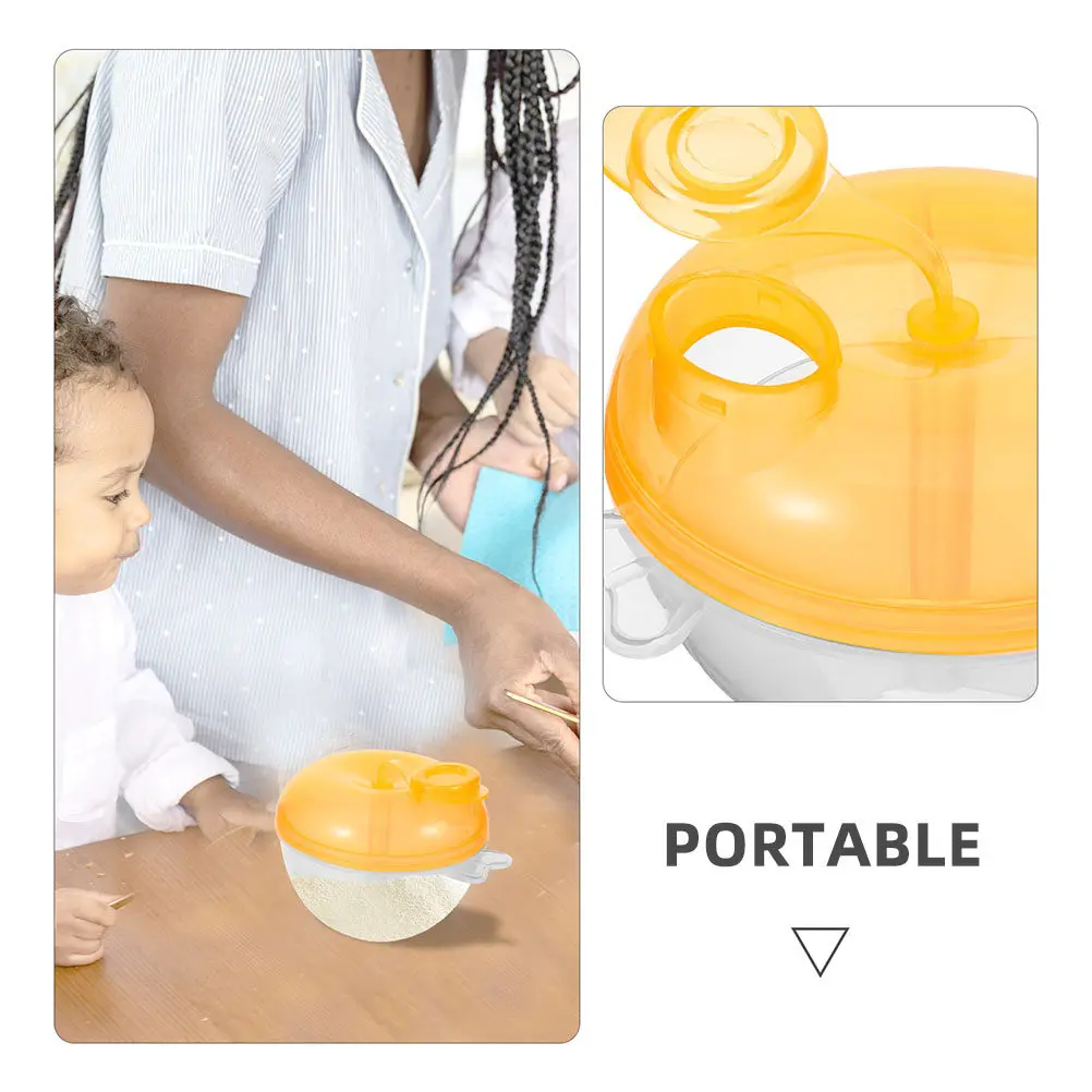 4Pcs Portable Powder Dispenser Container Snacks Storage Box For New Moms 3-Segment Rotating Compartment Infant