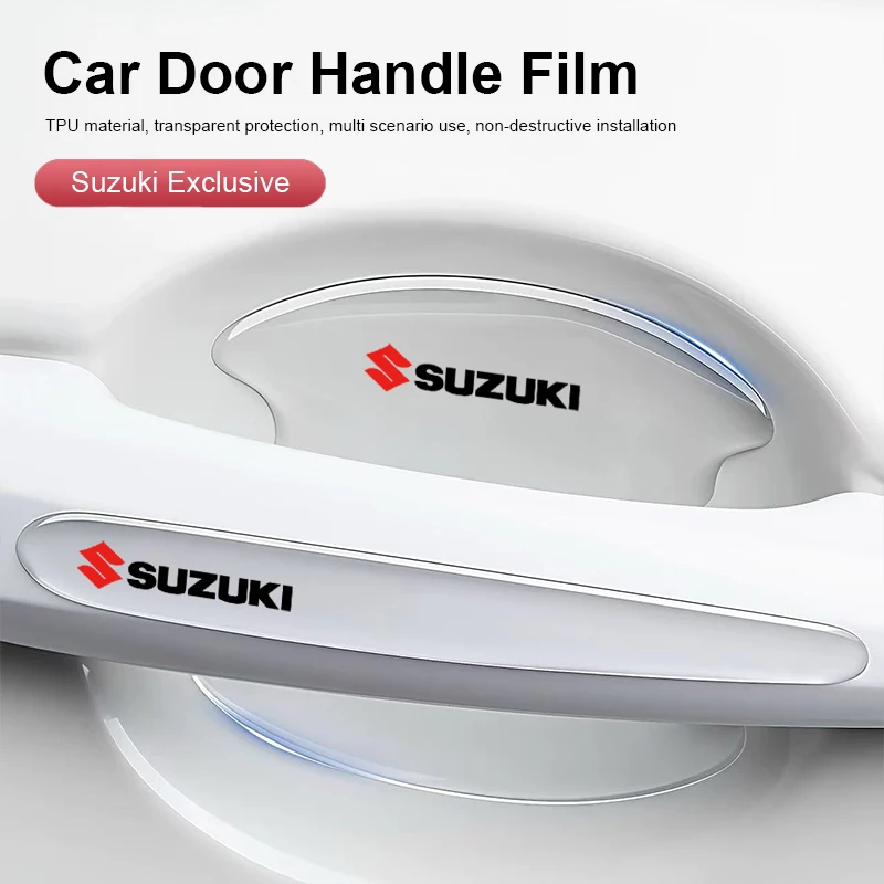 Película transparente para la puerta del coche, pegatina protectora para manija, cubierta protectora para Suzuki Jimny Samurai Vitara Swift Baleno SX4 Ignis Alto Kaiser