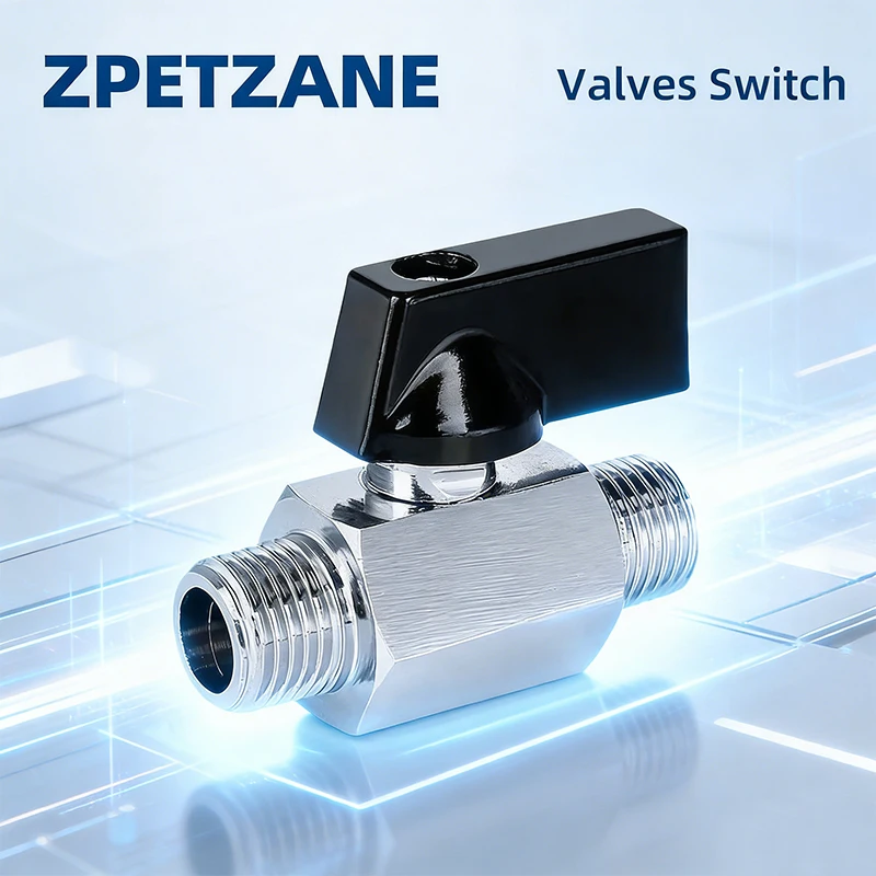 

3pcs Mini Valve Rotary Switch Pneumatic Water Pipe Gas Operated Copper High Pressure Double Internal Threaded Connection