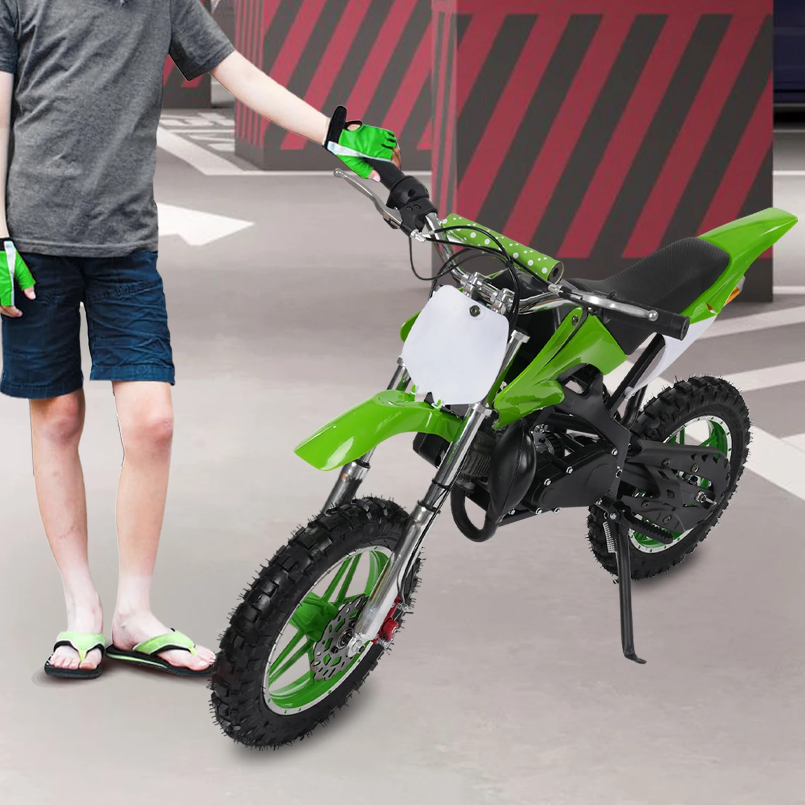 10in Kids Dirt Bike 49cc for Children and Teenagers Aged 6-16 Years Old and Weighing up to 220.46 Lbs to Ride