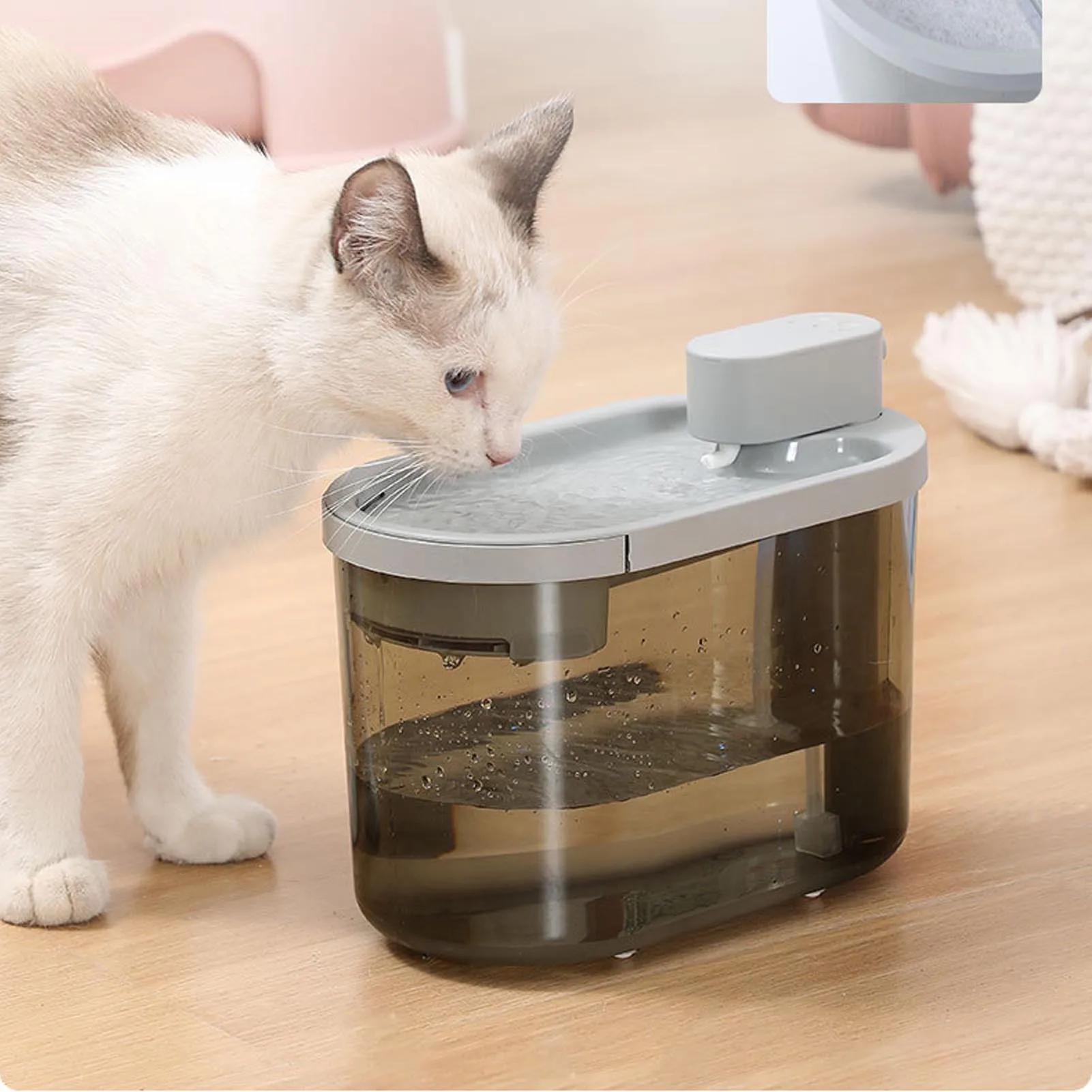 

Cat Water Fountain Circulating Water Dispensing 2200mAh Battery 2.2L Long Lasting Quiet Automatic Cat Water Dispenser for Dogs