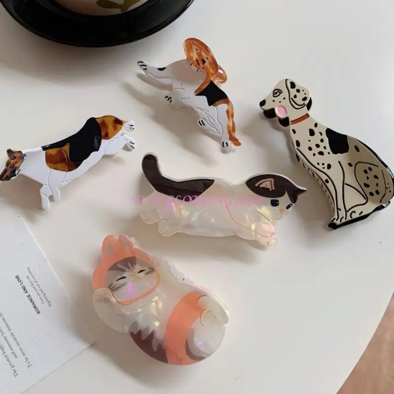 N5KF Hiện Đại Đuôi Ngựa Móng Vuốt Tóc Barrettes Kẹp Mèo Con Tóc Tô Điểm Tóc Đồ Trang Trí Vui Vẻ Kẹp Tóc Cho Bé Gái Mặc Thường