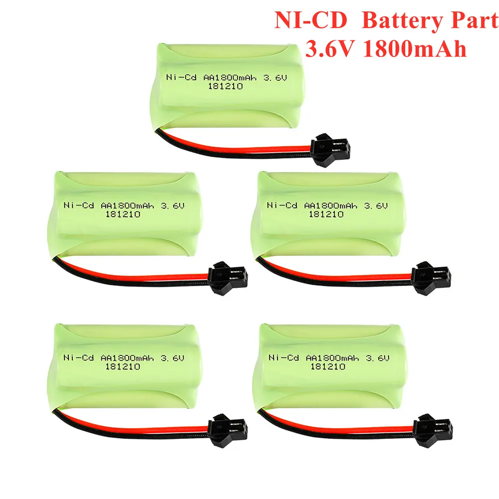 1-5pcs/lot 3.6v 1800mah Ni-Cd Battery For Rc Toys Cars Tanks Trucks Robots Guns Boats AA 3.6v Rechargeable Ni-Cd Battery Pack