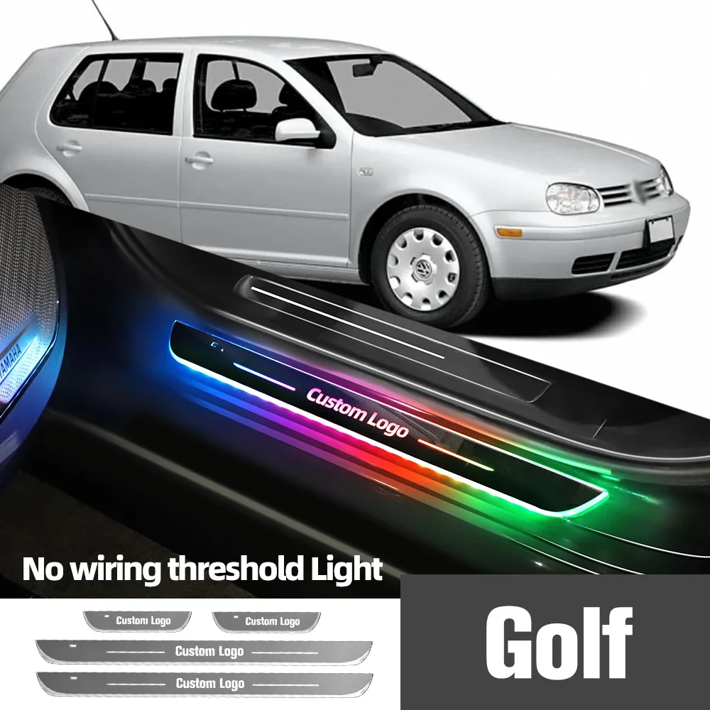 

For Vw Golf 4 5 6 7 8 Plus 2002-2023 Car Door Sill Light Customized Logo Led Welcome Threshold Pedal Lamp Accessories