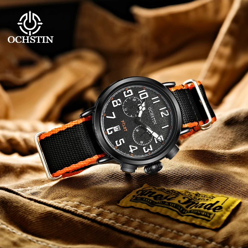 Hot models OCHSTIN2024 atmospheric trend creative nylon series men's watches multifunction quartz movement men's quartz watches