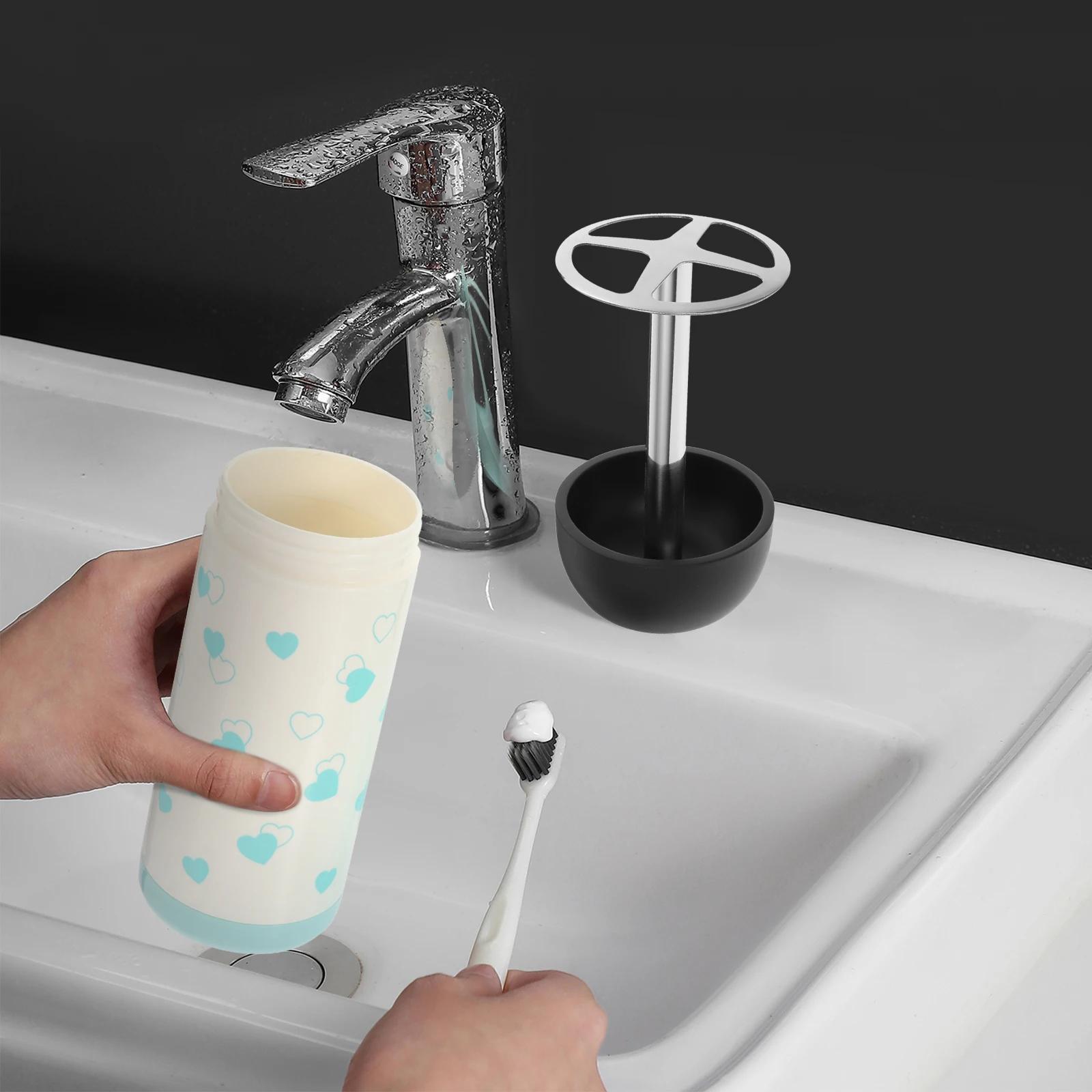 

Toothbrush Holder Portaspazzolini Bagno Support Rasoir Bathroom Organizer Holders Small for Bathrooms Countertop Resin