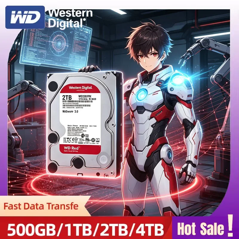 Western Digital WD Red 4TB 2TB Red NAS Hard Disk Drive 3.5" 6TB Internal Hard Drive 5400RPM SATA 6Gb/s 64MB Cache For Desktop