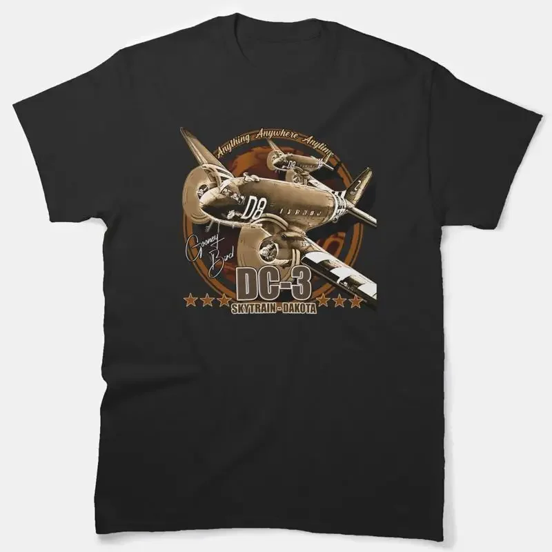 DC3 C47 DAKOTA MILITARY TRANSPORT AIRCRAFT CLASSIC  T shirt