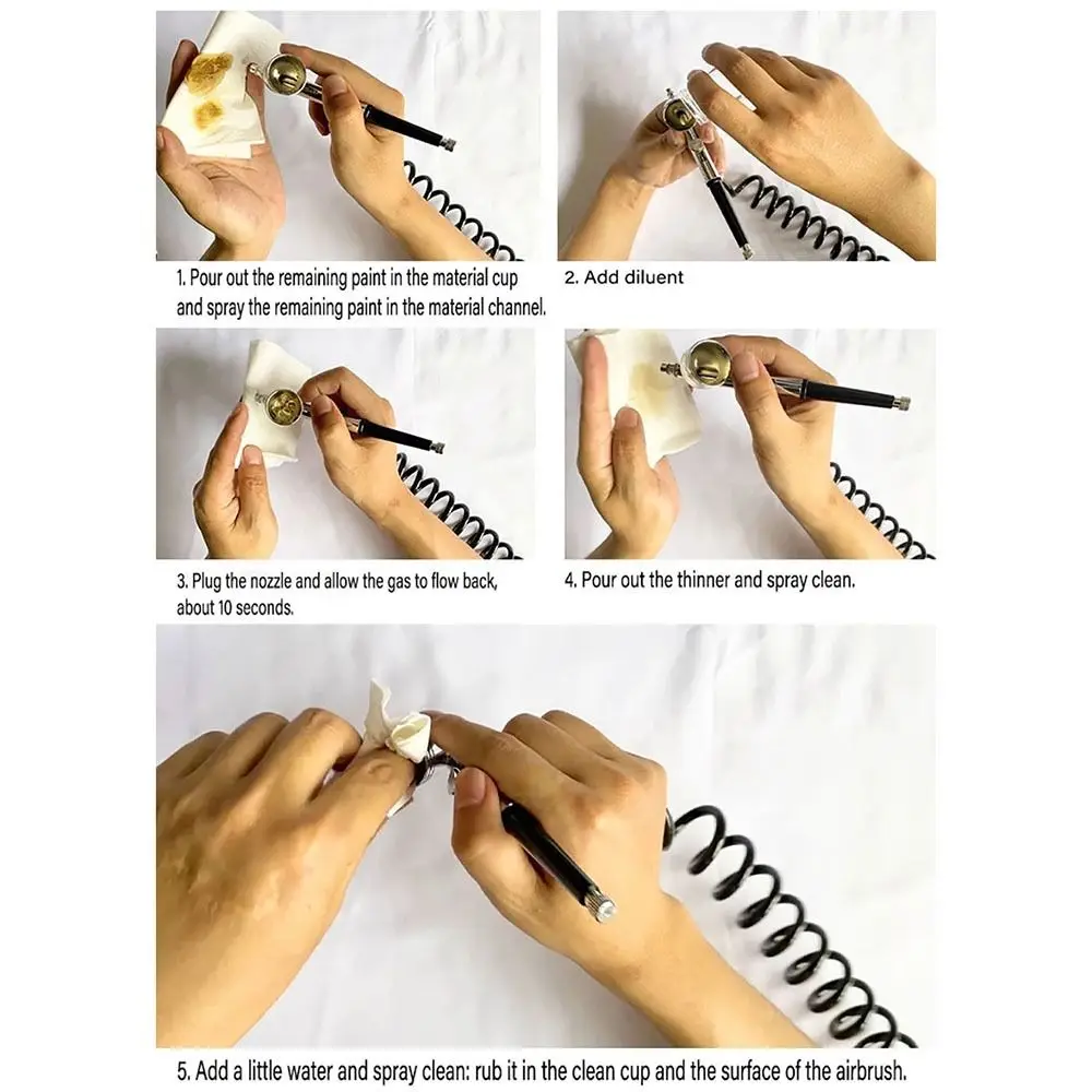 Airless Air Gravity Model Spraying Torch Dual Action HD-130 Mini Airbrush 2 Strokes 0.3mm Feed Spray Torch