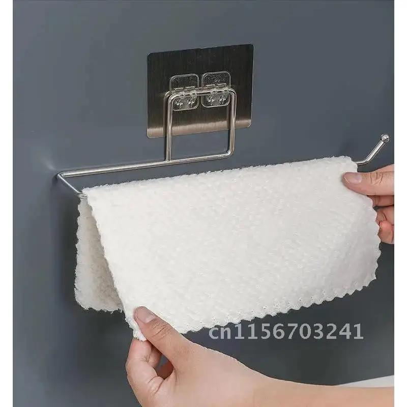 Holder Rack Self-Adhesive Towel Toilet Paper Stand Storage Kitchen Bathroom Accessories Roll Paper 1 PC