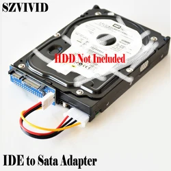 SZVIVID HDD 3.5 IDE to SATA Adapter Hard Disk Converter PATA IDE 39/40Pin to SATA 22Pin Hard Drive Connector with Data Cable